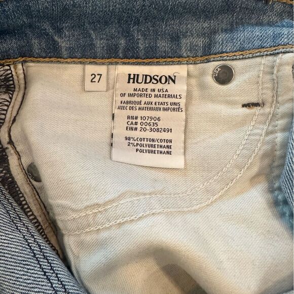 Hudson Riley Crop Jeans Size 27 Embroidered Stars Women's Lightwashed Jeans - Picture 15 of 15